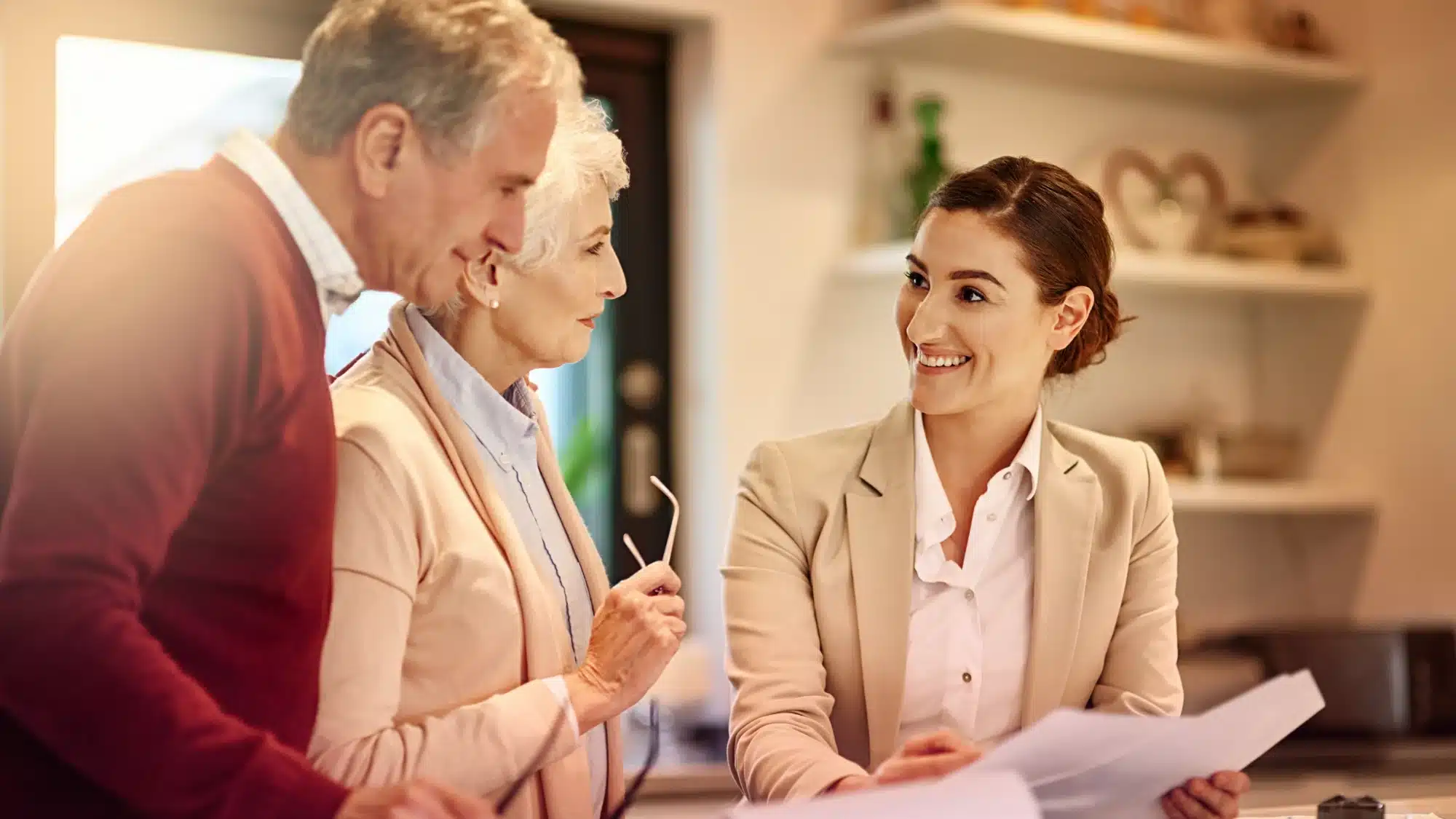 Financial advisor discussing retirement planning strategies, savings goals, and investment options with client